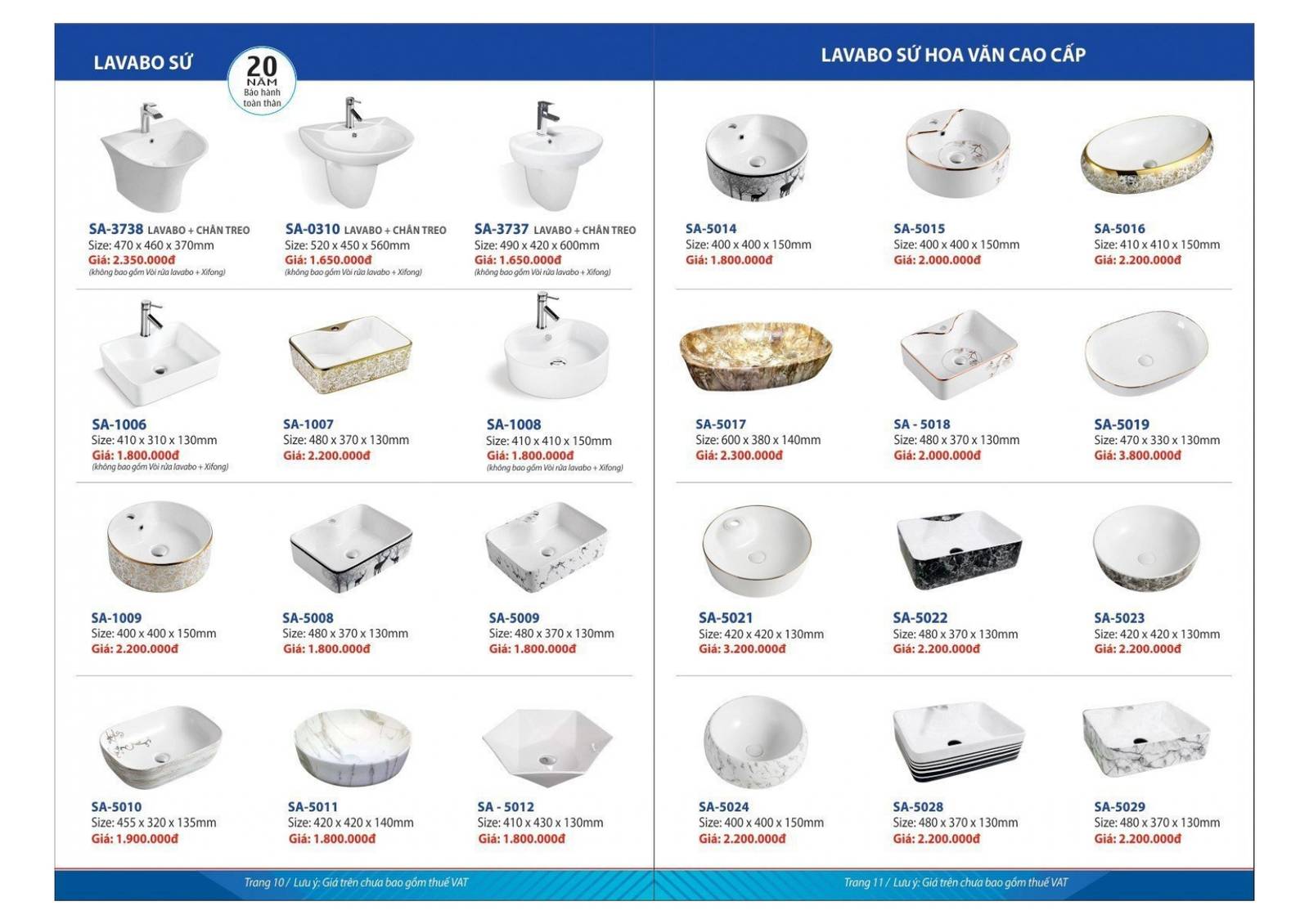 Thiết bị vệ sinh SAFANI Catalogue và bảng giá mới nhất 2024 /Page 6